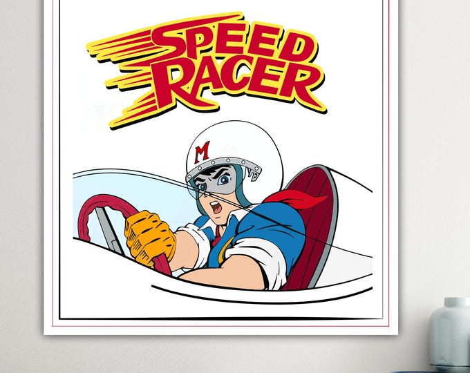 Speed Racer Canvas Print: Italian Anime Comic Art, Ready to Hang