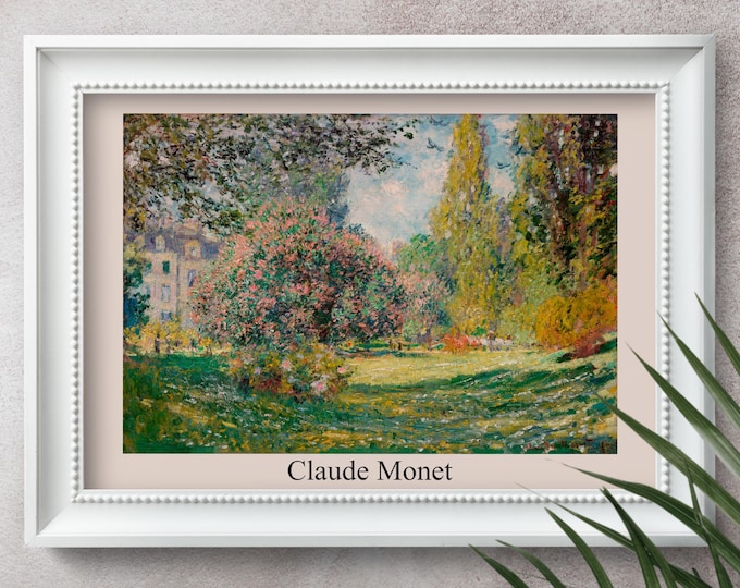 Digital download Claude Monet, Parc Monceau, Reproduction, Art print for wall decoration. Printable picture.