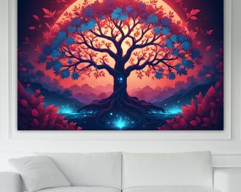 Zen Tree of Life Magic Canvas Print: Yoga Art Reproduction, Ready to Hang
