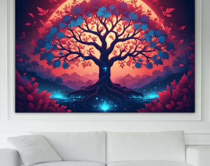 Zen Tree of Life Magic Canvas Print: Yoga Art Reproduction, Ready to Hang