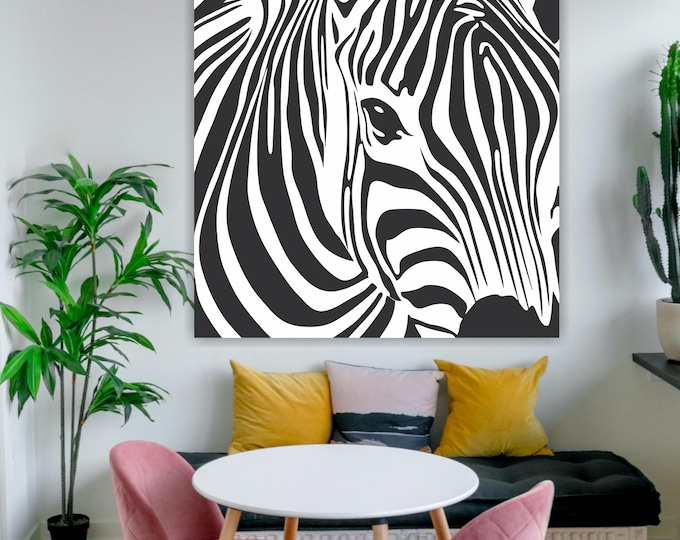 Zebra Animals, Art Reproduction Canvas Print: Pop Art Zoo
