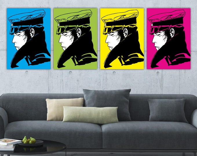 Corto Maltese Pop Art Canvas Prints, Set of 4, Ready to Hang