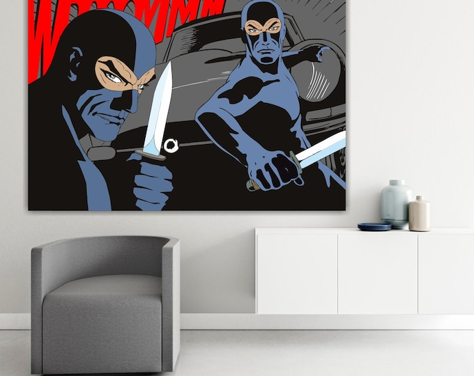 Diabolik Comic Canvas Print: Italian Pop Art Reproduction, Ready to Hang or Rolled Canvas