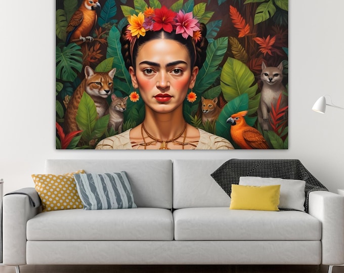 Frida Kahlo Reproduction, Forest, Canvas Print: Pop Art, Ready to Hang