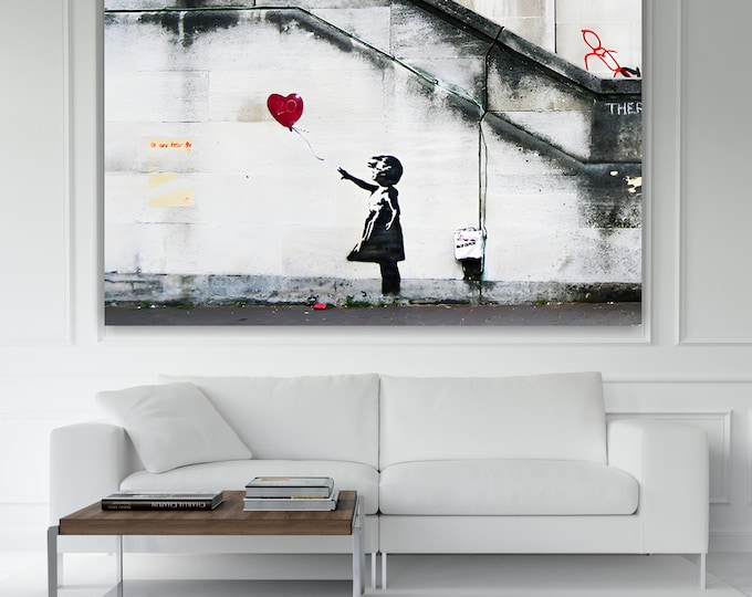 Graffiti Banksy Baloon Girl, Art Reproduction, Print on canvas, poster or ready to hang