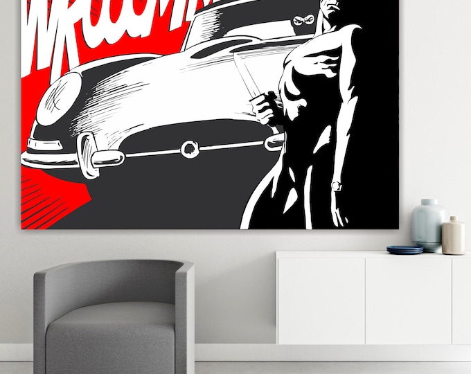 Diabolik Comic Canvas Print: Italian Artistic Reproduction, Ready to Hang or Rolled Canvas