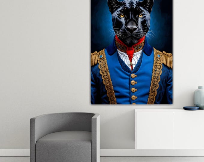 Panther Noble Fashion Canvas Print: Pop Art Reproduction, Ready to Hang