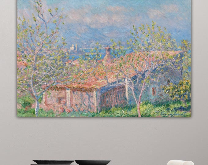Monet Gardner's house Canvas Print: Art Reproduction, Ready to Hang or Rolled Canvas