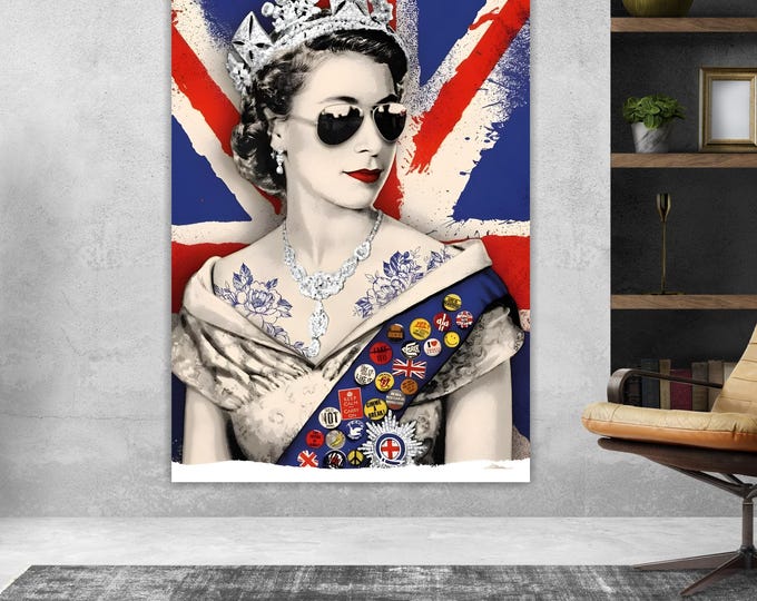 Graffiti Banksy Uk Flag, Art Reproduction, Print on canvas, poster or ready to hang