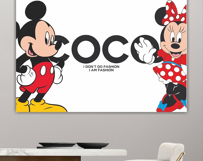 Gossip Girl Art Manifesto Print: Coco Mickey & Minnie Reproduction on Cotton Canvas