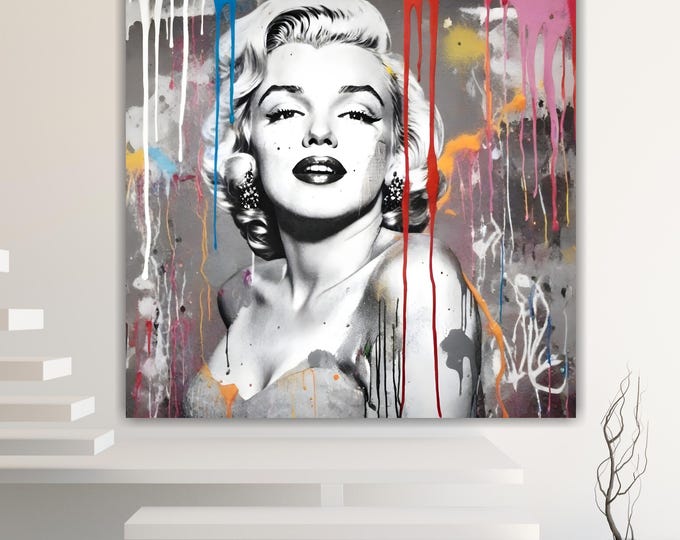 Graffiti Marilyn Banksy style, Art Reproduction Canvas Print: Pop Art