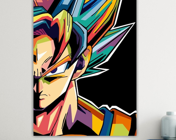 Goku Canvas Print: Dragon Ball Handmade Anime Art, Ready to Hang