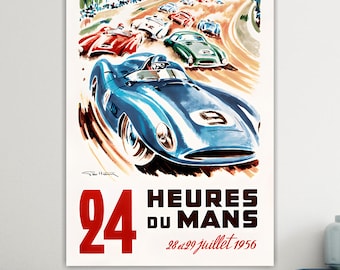 24H Le Mans Car Race Artistic Reproduction Canvas Print: Handmade Movie art