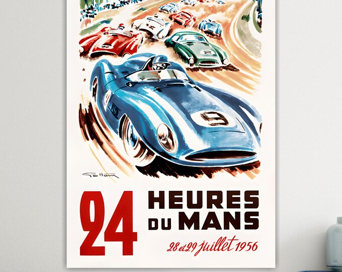24H Le Mans Car Race Artistic Reproduction Canvas Print: Handmade Movie art