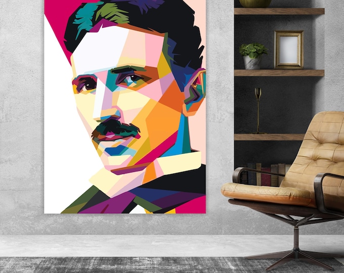 Tesla Portrait, Canvas Art Print: Reproduction on Canvas Ready to Hang