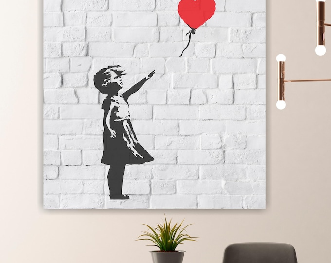 Graffiti Bambina Banksy Style, Art Reproduction Canvas Print: Pop Art