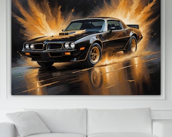 Vintage Car inspired to Pontiac Canvas Print: Automotive Reproduction Ready to Hang