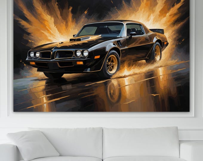 Vintage Car inspired to Pontiac Canvas Print: Automotive Reproduction Ready to Hang