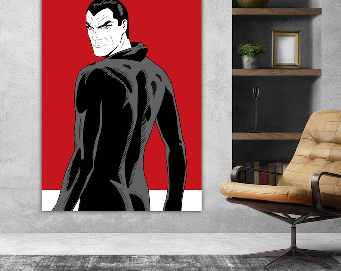 Diabolik Comic Canvas Print: Red & Black Italian Art Reproduction