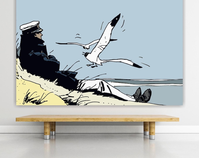 Corto Maltese Sea, Print on canvas, poster or ready to hang, art deco