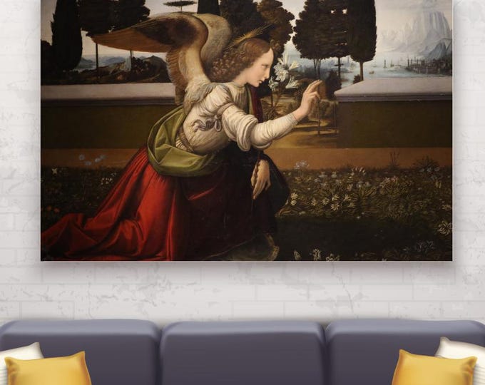 Da Vinci Annunciation Canvas Print: Classical Art Reproduction, Ready to Hang or Rolled Canvas
