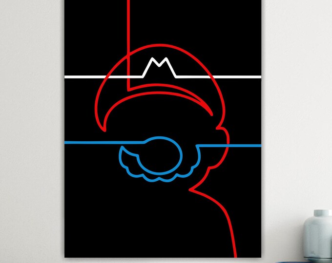 Mario Videogame Comic Art Print: Italian Pop Art Canvas, Ready to Hang