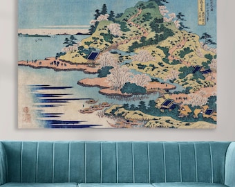 Hokusai Japanese Art Canvas Print: Tenposan Handmade Italian Art Reproduction