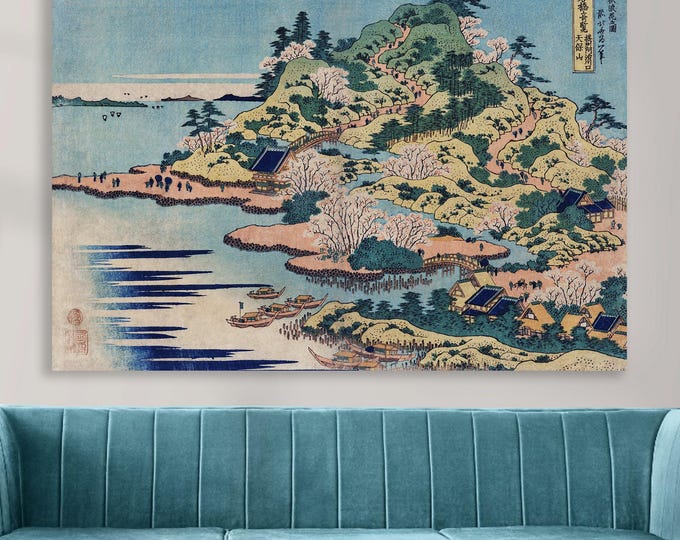 Hokusai Japanese Art Canvas Print: Tenposan Handmade Italian Art Reproduction