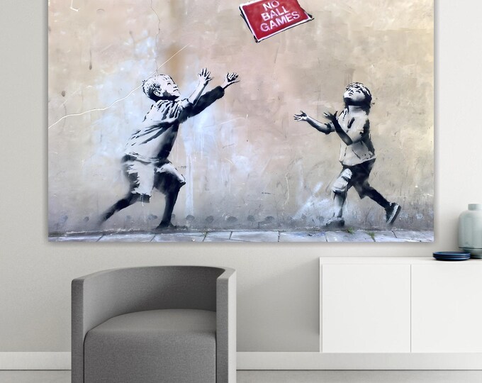 Graffiti Banksy No Game, Art Reproduction, Print on canvas, poster or ready to hang