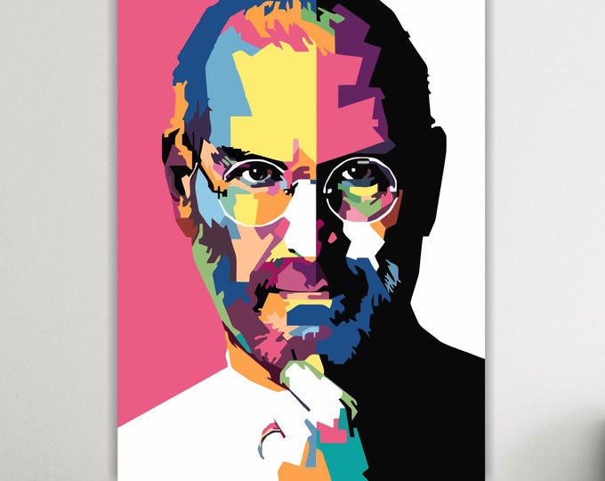 Steve Jobs Portrait, Canvas Art Print: Reproduction on Canvas Ready to Hang