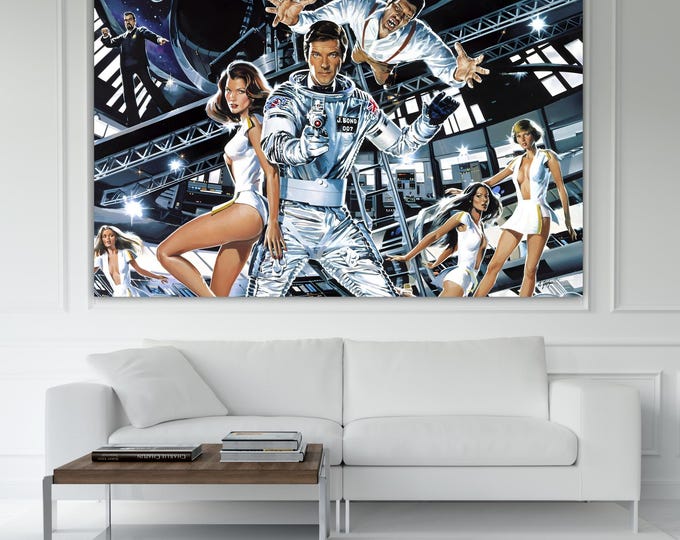 007 Moonraker Canvas Print: James Bond Movie Art Reproduction