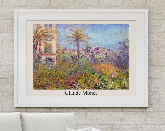 Claude Monet Print: Villas at Bordighera, Impressionist Art (Digital Download)