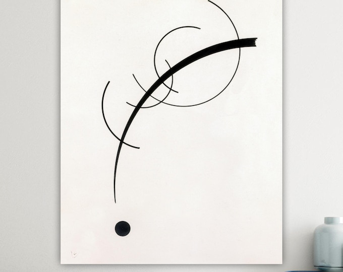 Kandinsky Curve to Point Canvas Print: Abstract Art Reproduction, Ready to Hang or Rolled