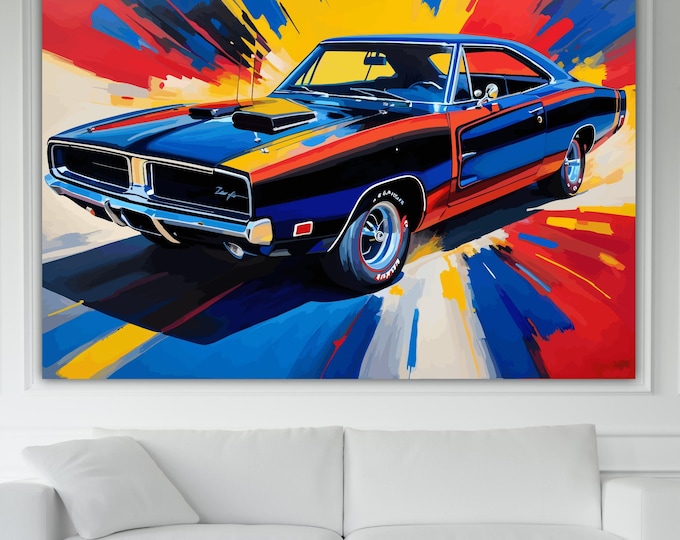 Vintage Car inspired to Dodge Canvas Print: Automotive Reproduction Ready to Hang