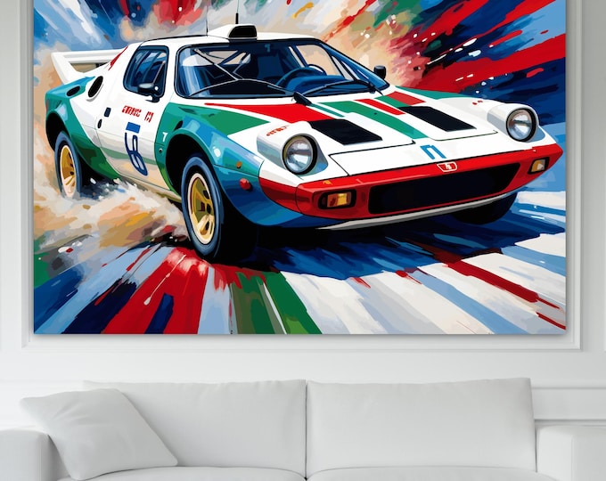 Vintage Car inspired to Stratos Canvas Print: Automotive Reproduction Ready to Hang