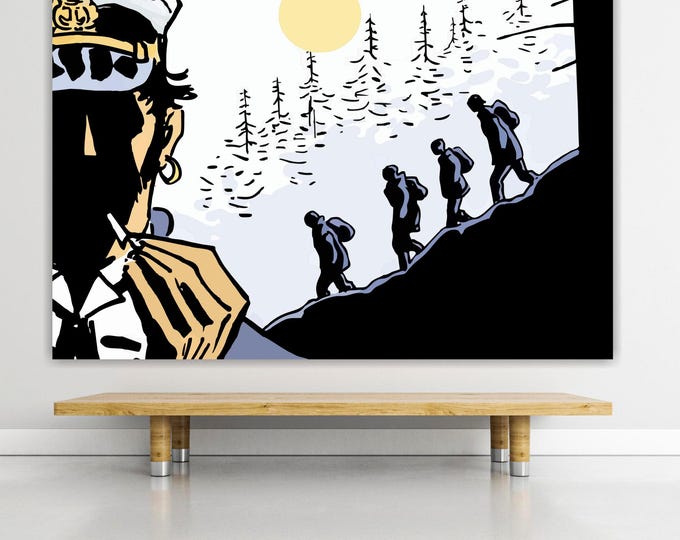 Corto Maltese Midnight Sun, Pint on canvas, poster or ready to hang, art deco