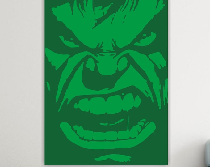 Hulk SuperHero Canvas Print: Artistic Reproduction, Ready to Hang or Rolled Canvas
