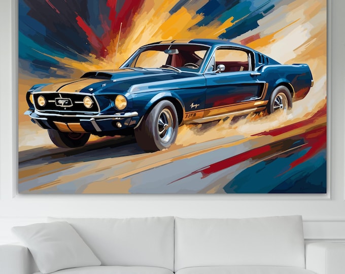 Vintage Car inspired to Eleonor Gold Canvas Print: Automotive Reproduction Ready to Hang