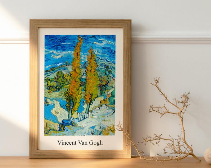 Digital download Vincent Van Gogh, The Poplars, Reproduction, Art print for wall decoration. Printable picture.