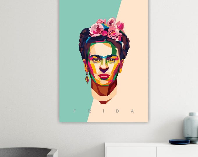 Frida Kahlo Reproduction, Colours, Canvas Print: Pop Art, Ready to Hang
