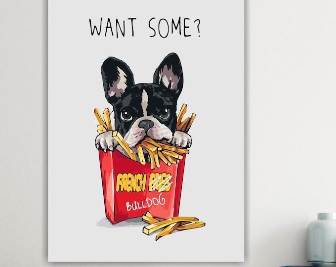 French Bulldog Pop Art Canvas Print: Reproduction, Ready to Hang
