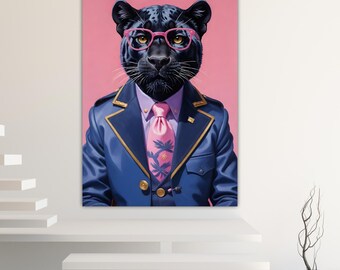 Black Panther Fashion Canvas Print: Pop Art Reproduction, Ready to Hang