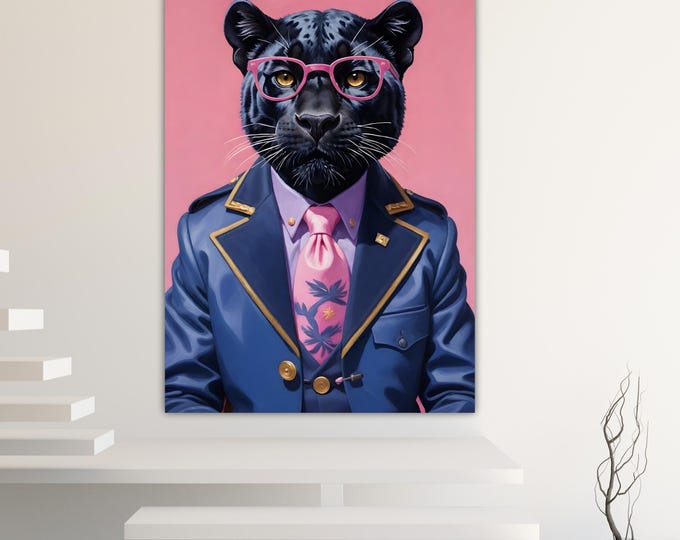 Black Panther Fashion Canvas Print: Pop Art Reproduction, Ready to Hang