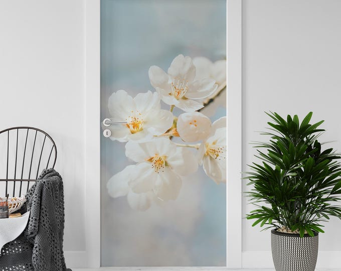 Sticker Decal for Door, Window, Fridge, Daisy Flower decoration, Peel and Stick PVC