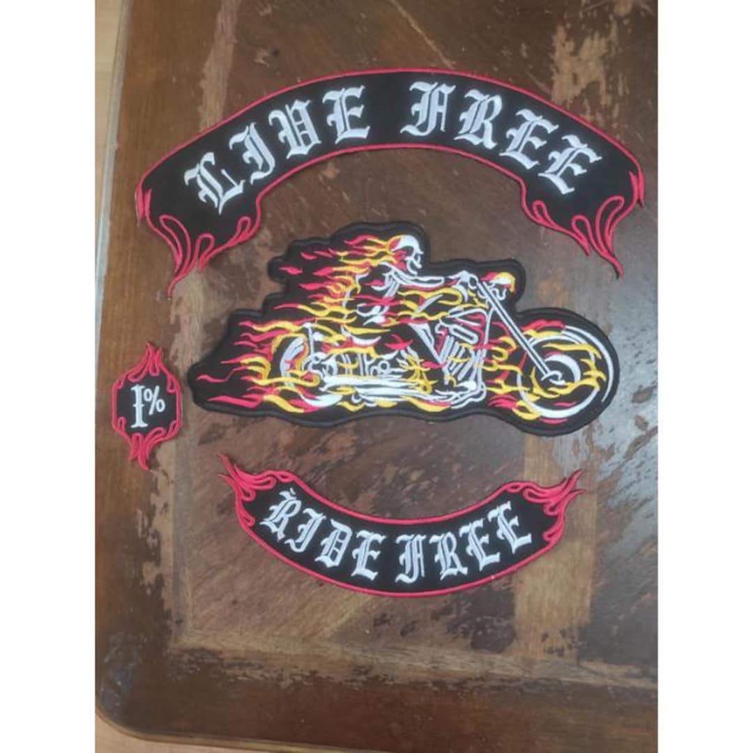 The Ghost Rider Free Ride Embroidery Patches Set of 4pcs Iron On - Etsy