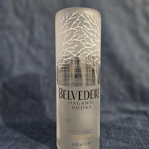 Vase made from a 750ml BELVEDERE vodka bottle