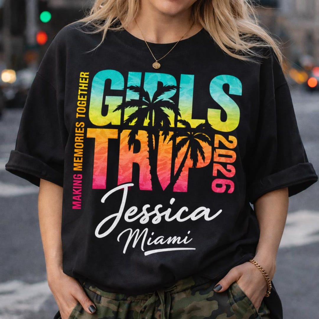 Custom Girls Trip Matching Shirt, Girls Group Vacation Shirt ...