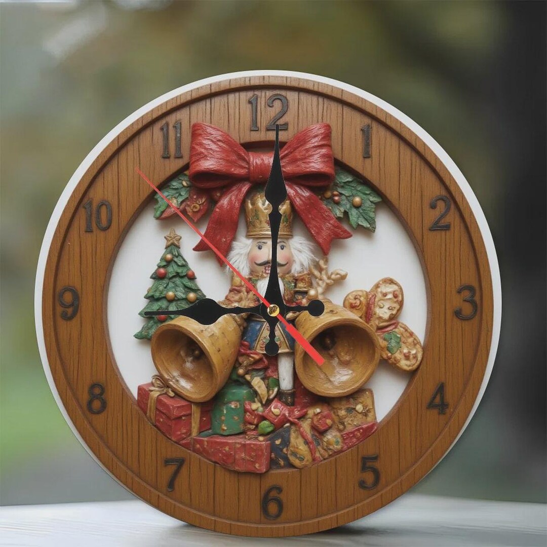 Nutcracker Wall Clock, 3D Effect, Silent Holiday Decor - Etsy