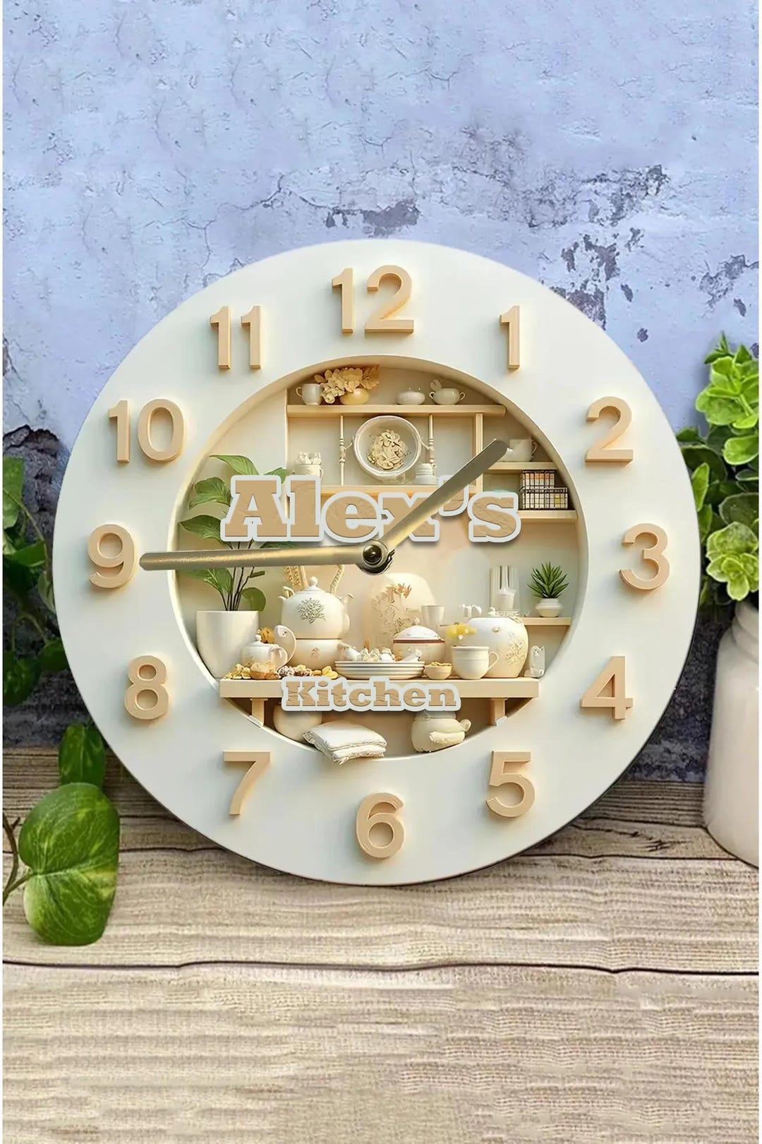 Personalized Kitchen Clock, Custom Name Wall Decor, Unique Housewarming ...