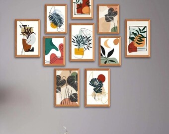 Bohemian Wall Art Set: 10 UV Printed Rustic Decor Panels